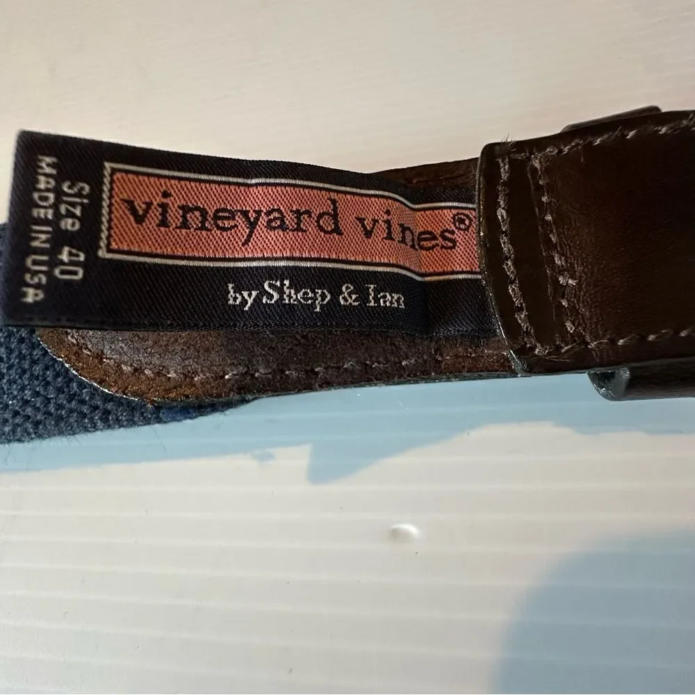 Vineyard vines by Shep and Ian blue belt size 40